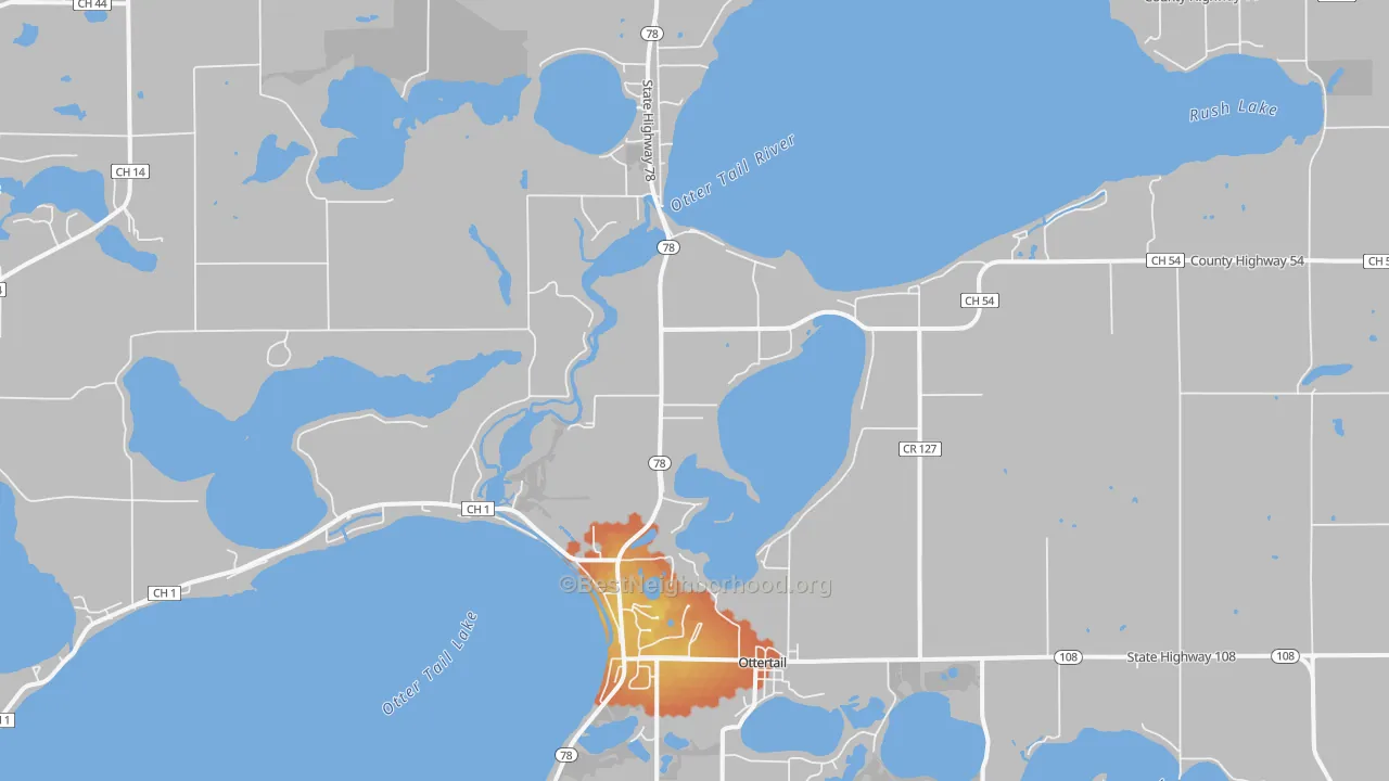 Bike Grade map of Ottertail, MN
