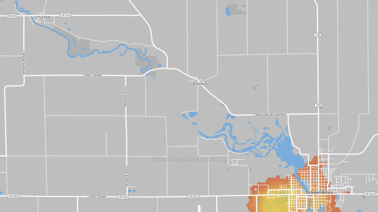 Bike Grade map of Otterville, IA