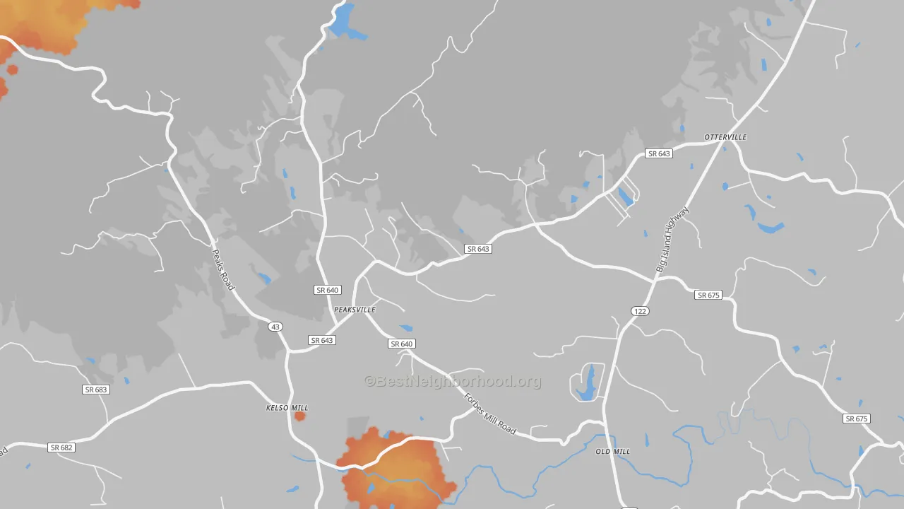 Bike Grade map of Otterville, VA