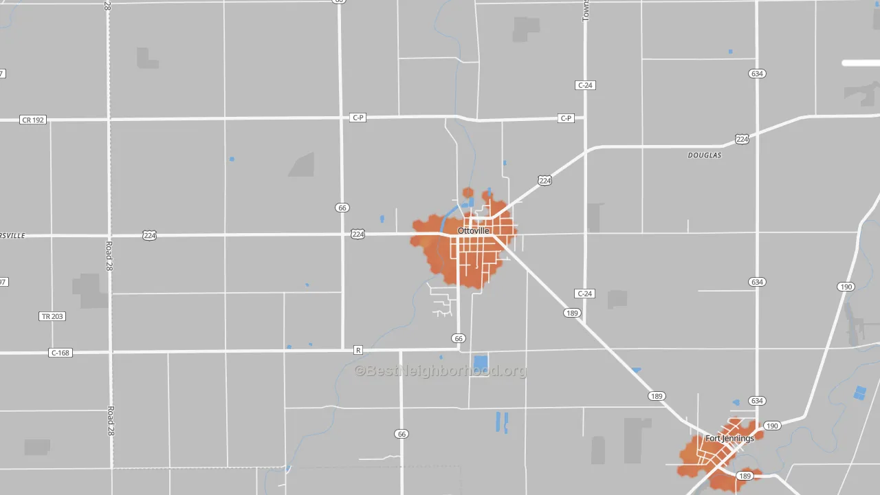 Bike Grade map of Ottoville, OH