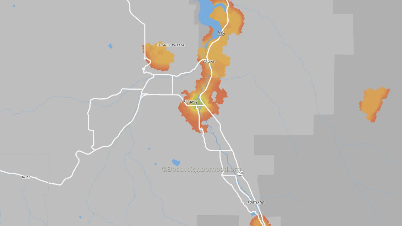 Bike Grade map of Ouray County, CO