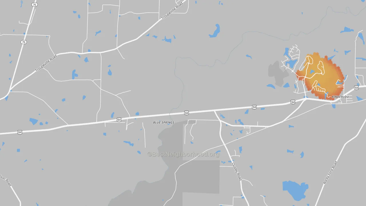 Bike Grade map of Ousley, GA