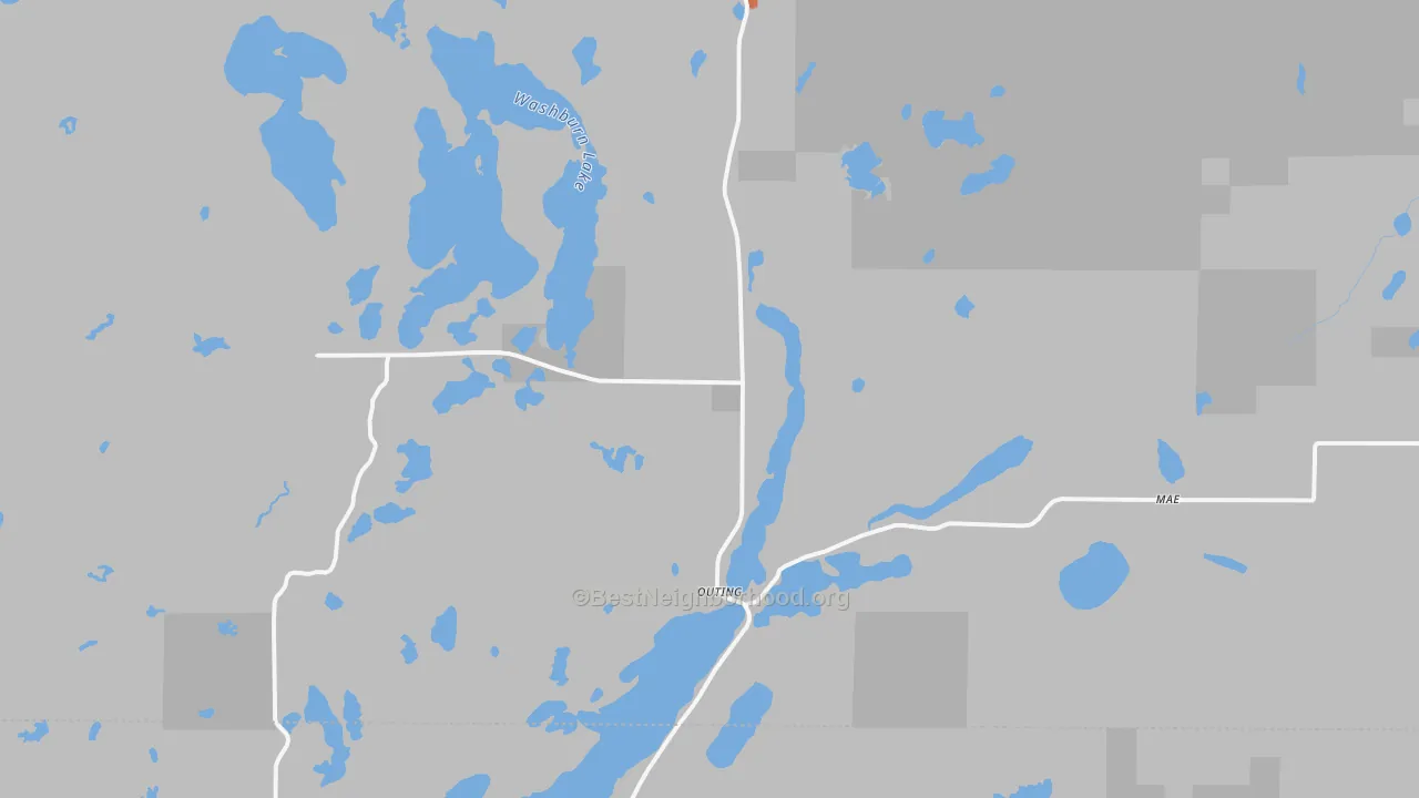 Bike Grade map of Outing, MN