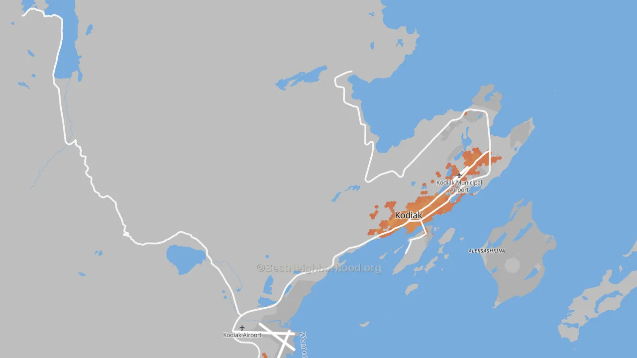 Bike Grade map of Ouzinkie, AK