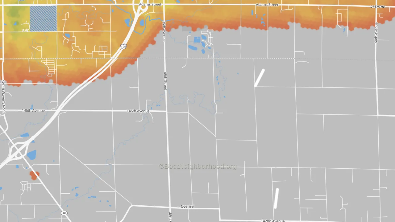 Bike Grade map of Overisel, MI