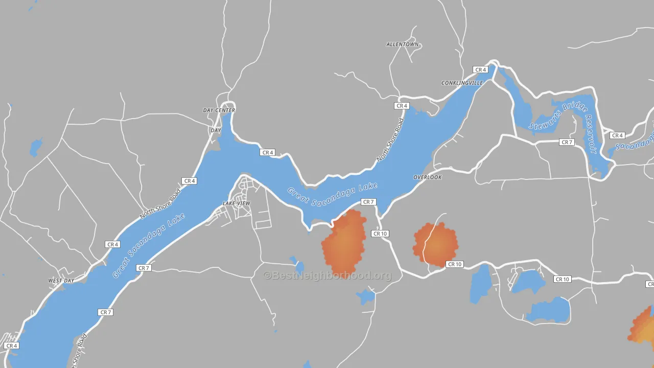 Bike Grade map of Overlook, NY