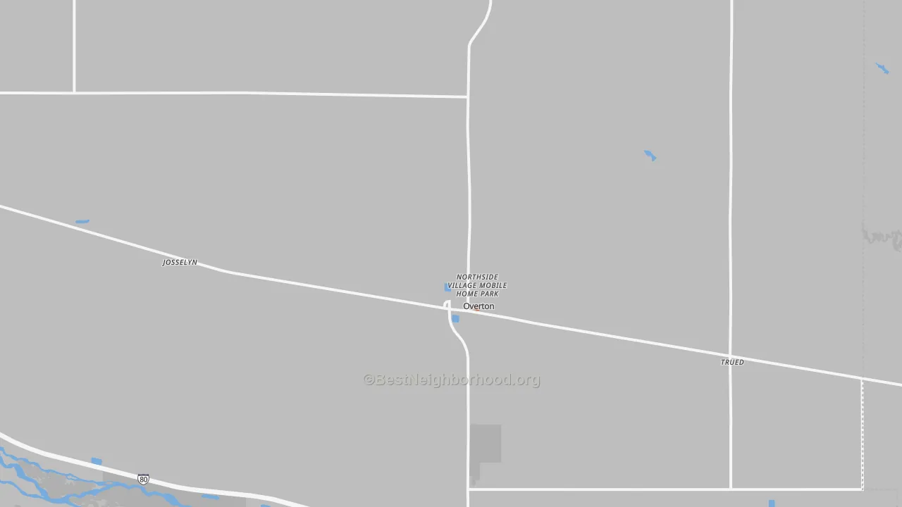 Bike Grade map of Overton, NE