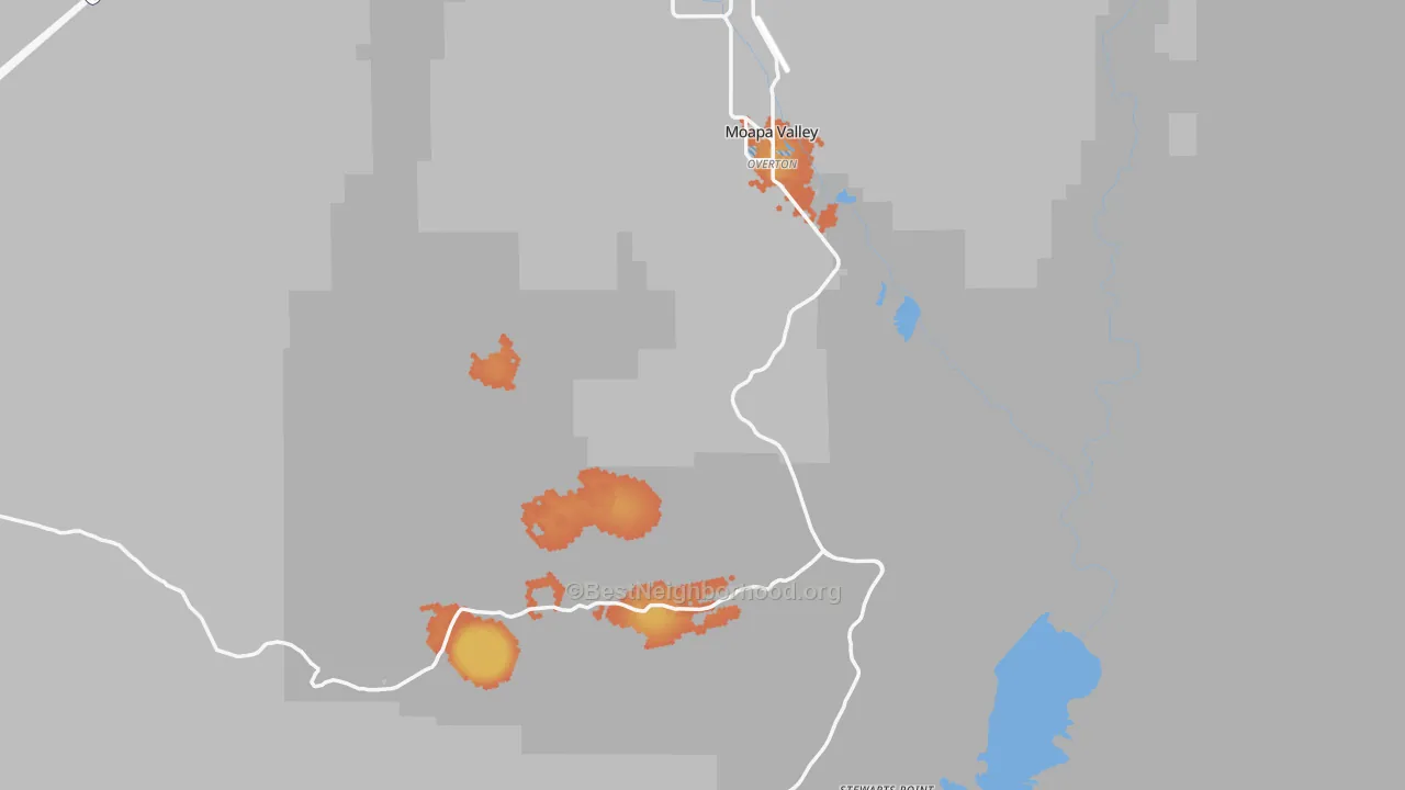 Bike Grade map of Overton, NV