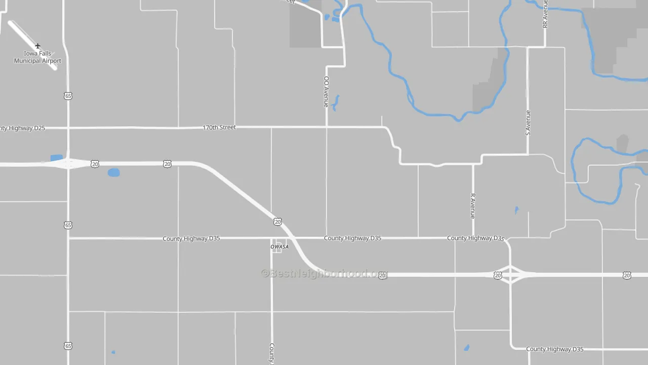 Bike Grade map of Owasa, IA