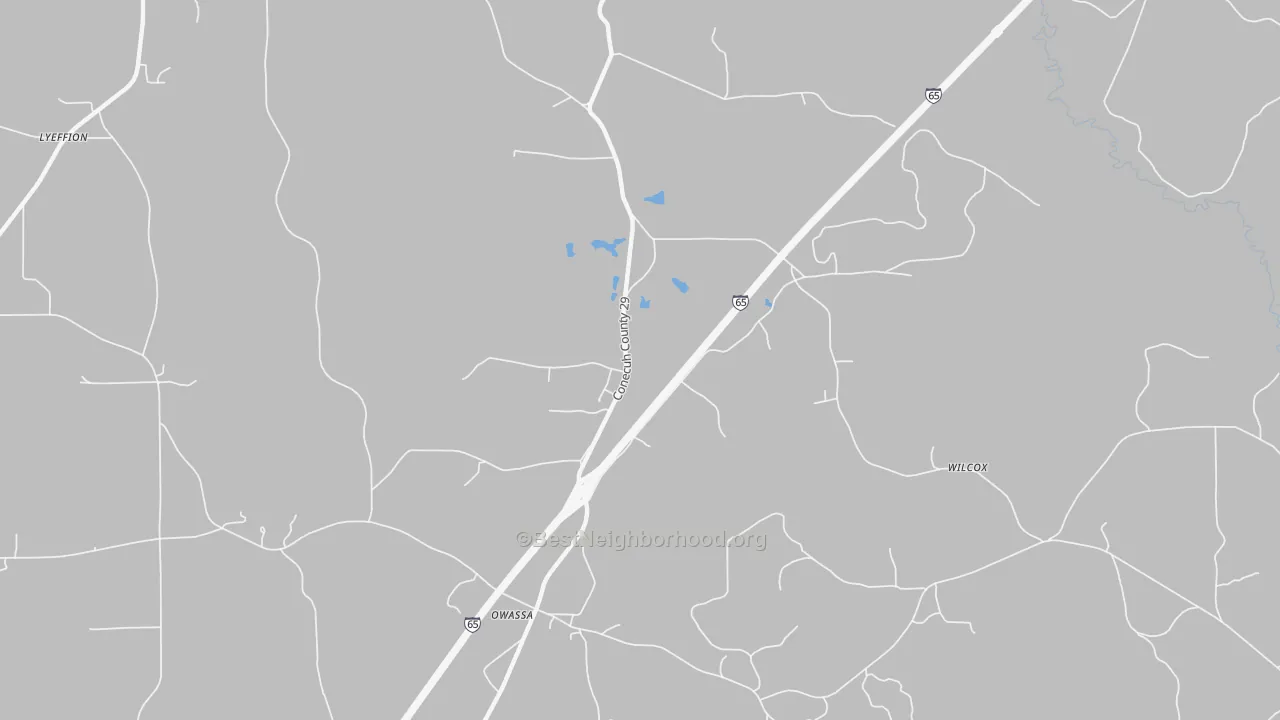 Bike Grade map of Owassa, AL