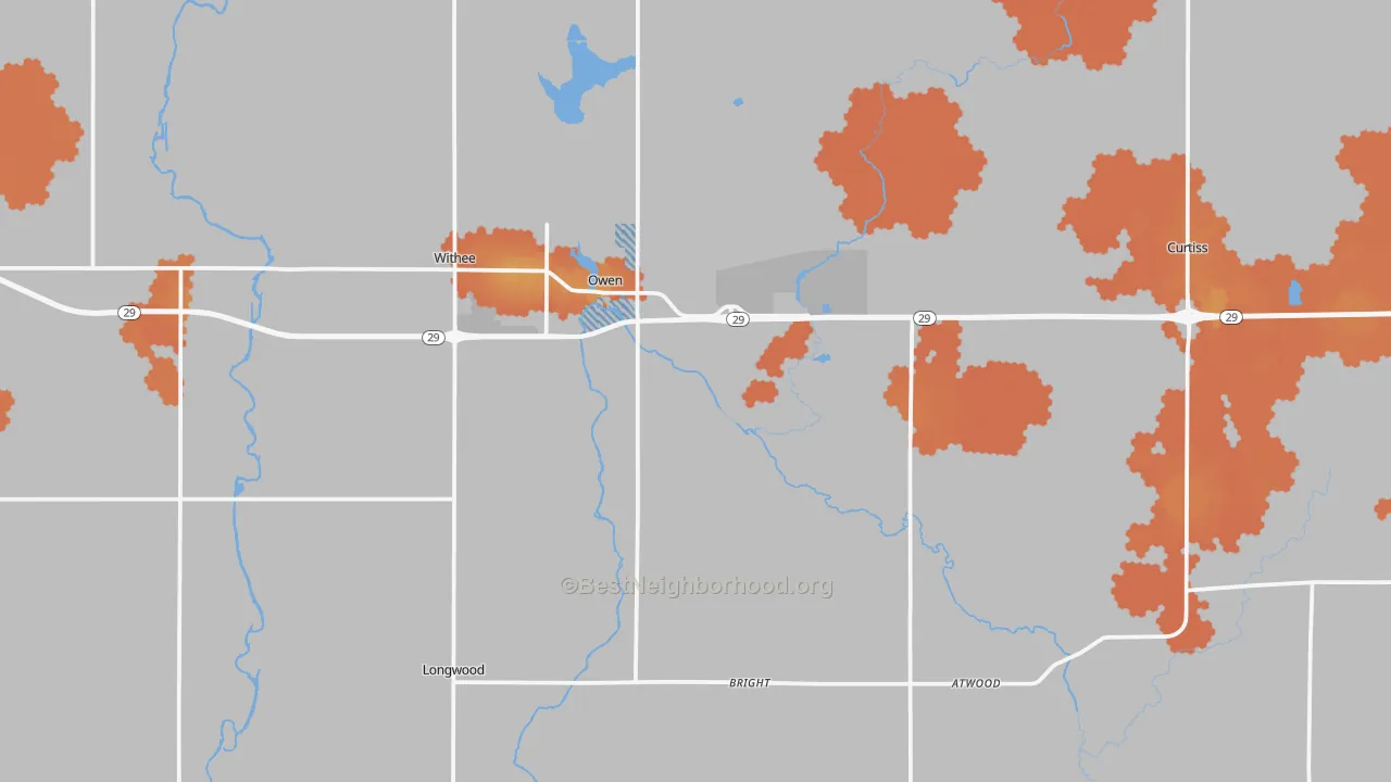 Bike Grade map of Owen, WI
