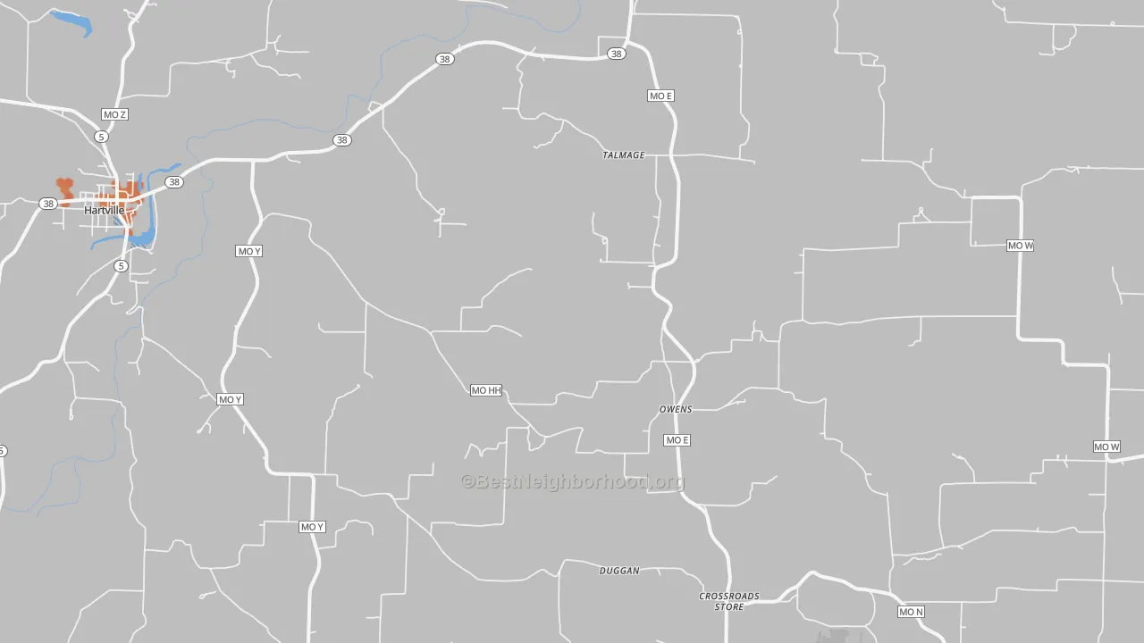 Bike Grade map of Owens, MO
