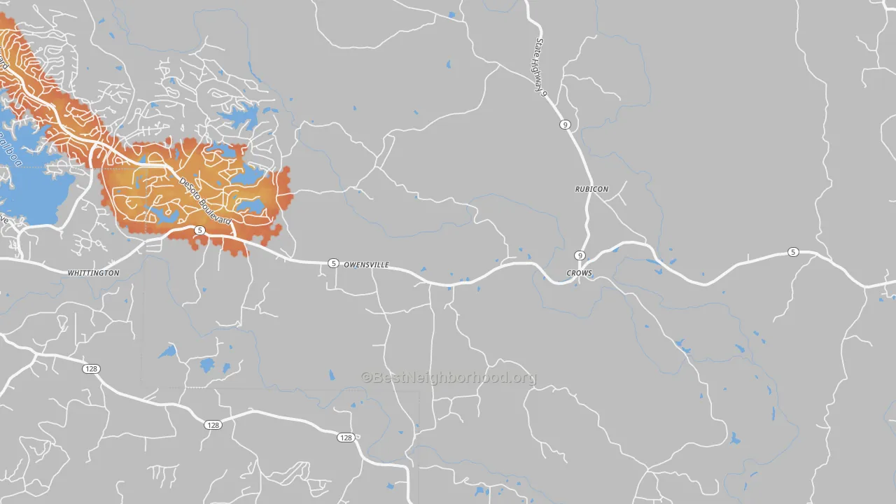 Bike Grade map of Owensville, AR