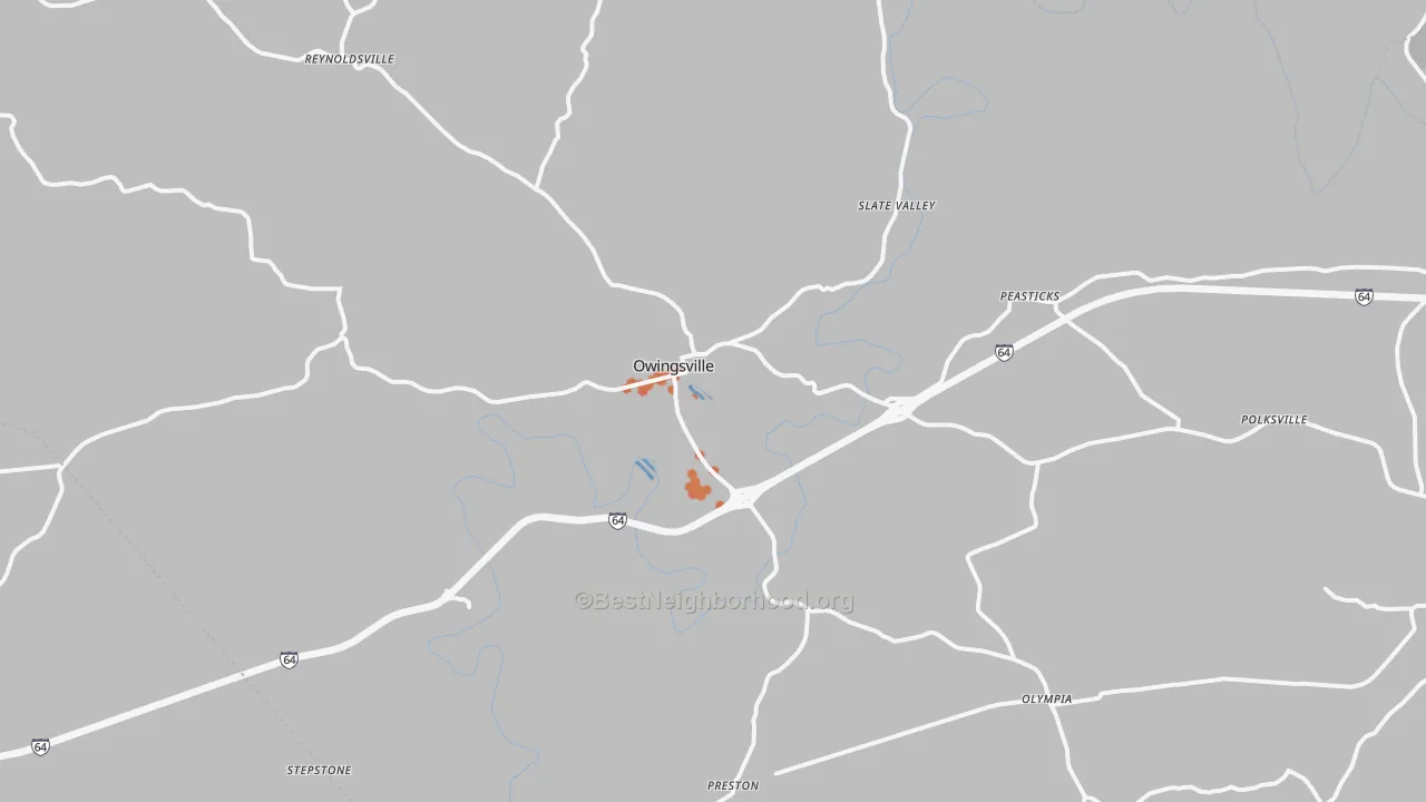 Bike Grade map of Owingsville, KY