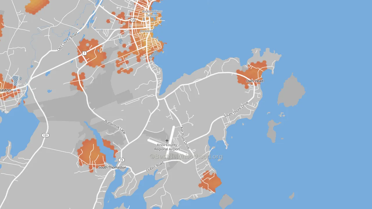 Bike Grade map of Owls Head, ME