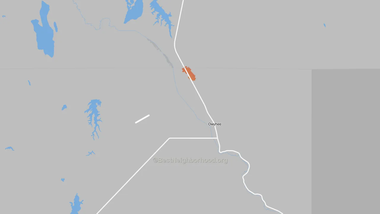 Bike Grade map of Owyhee, NV