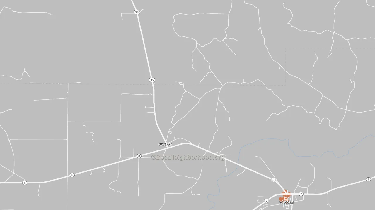 Bike Grade map of Oxberry, MS