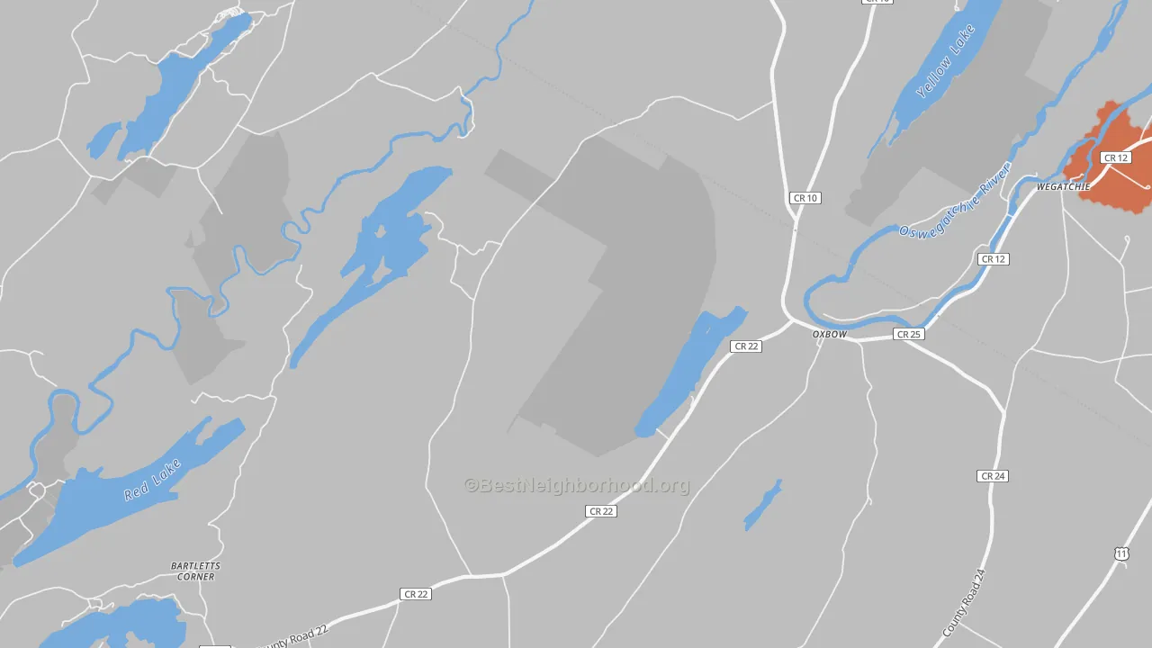 Bike Grade map of Oxbow, NY