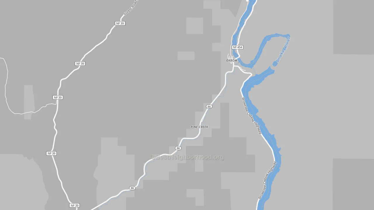 Bike Grade map of Oxbow, OR