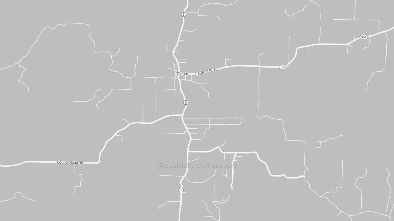Bike Grade map of Oxford, AR