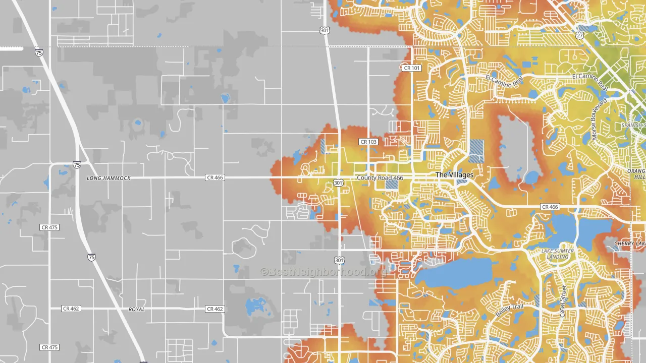Bike Grade map of Oxford, FL