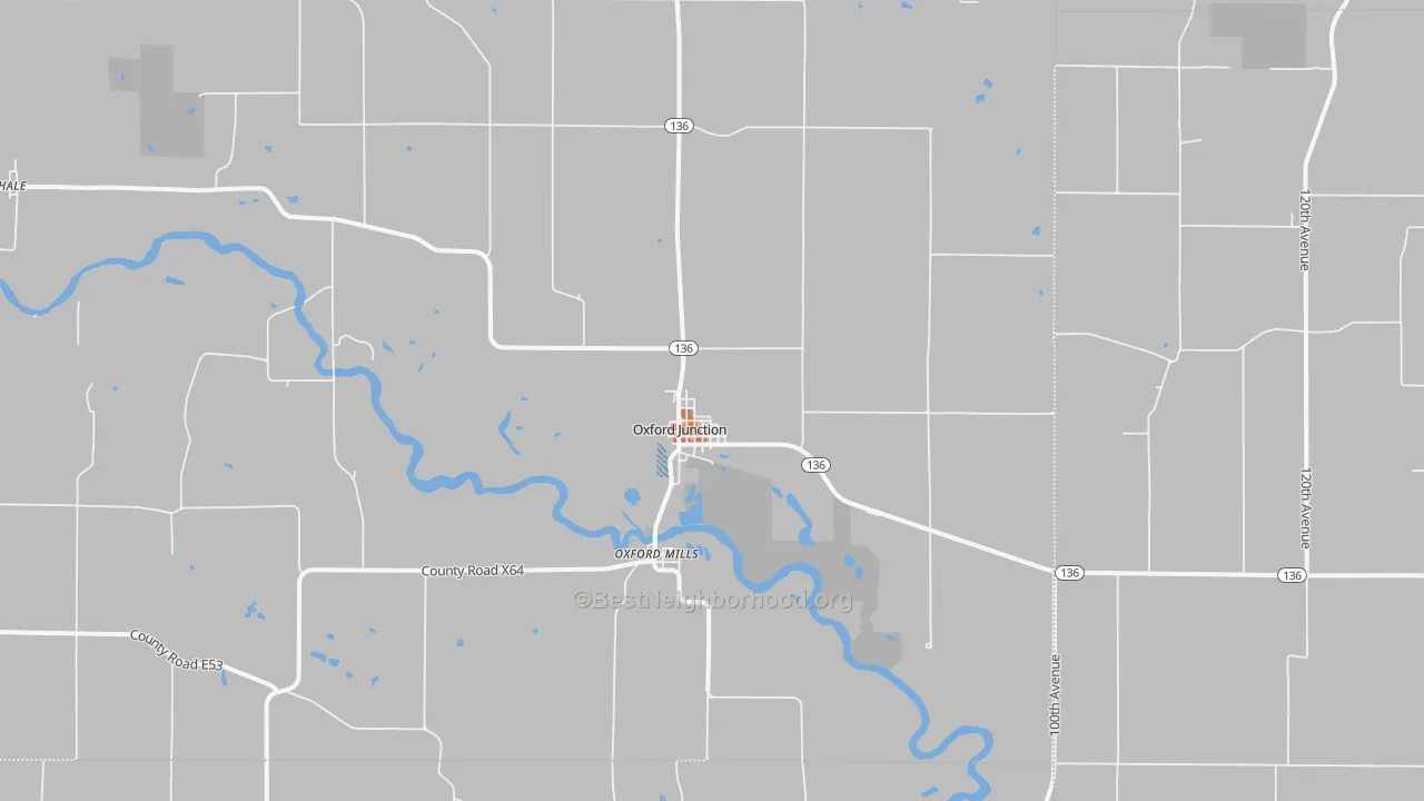 Bike Grade map of Oxford Junction, IA