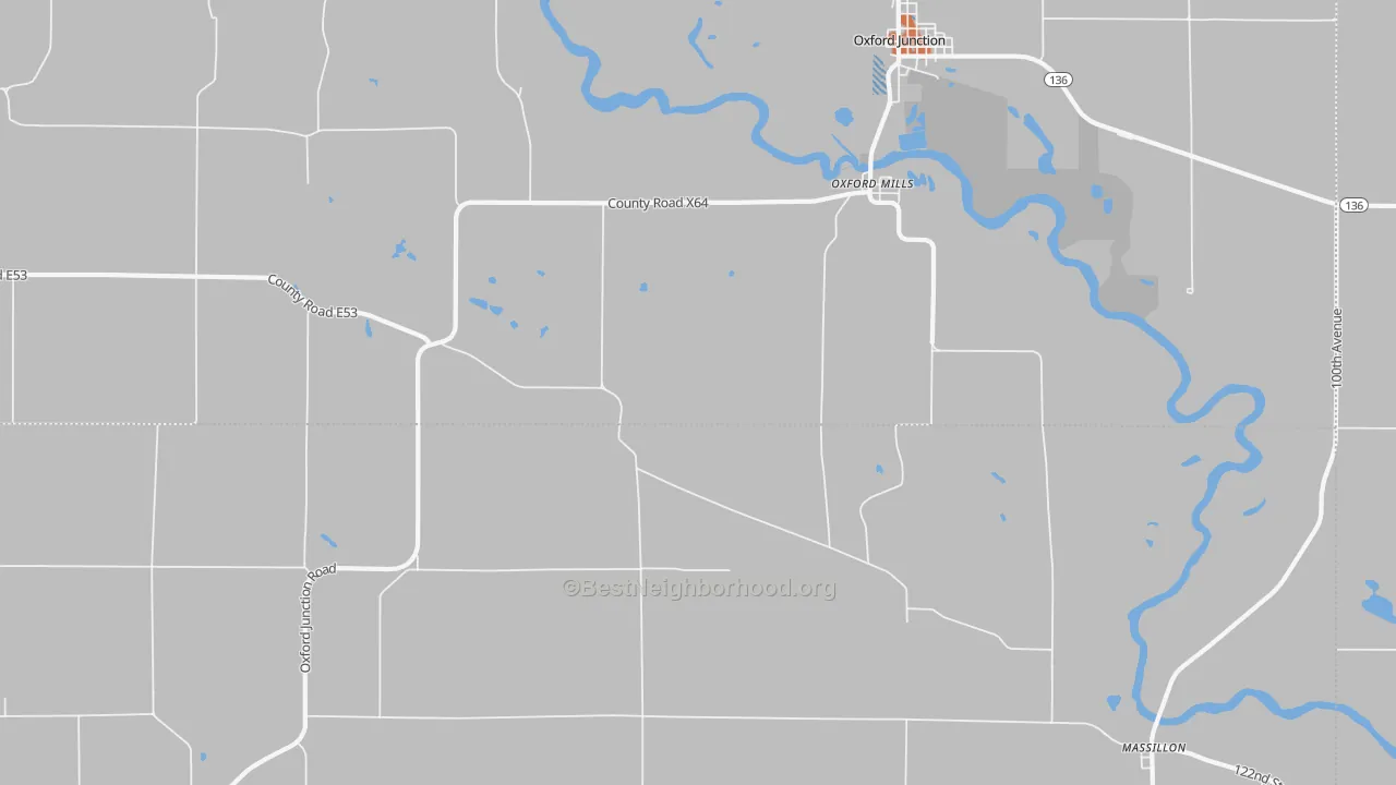 Bike Grade map of Oxford Mills, IA