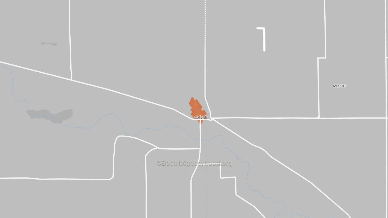 Bike Grade map of Oxford, NE