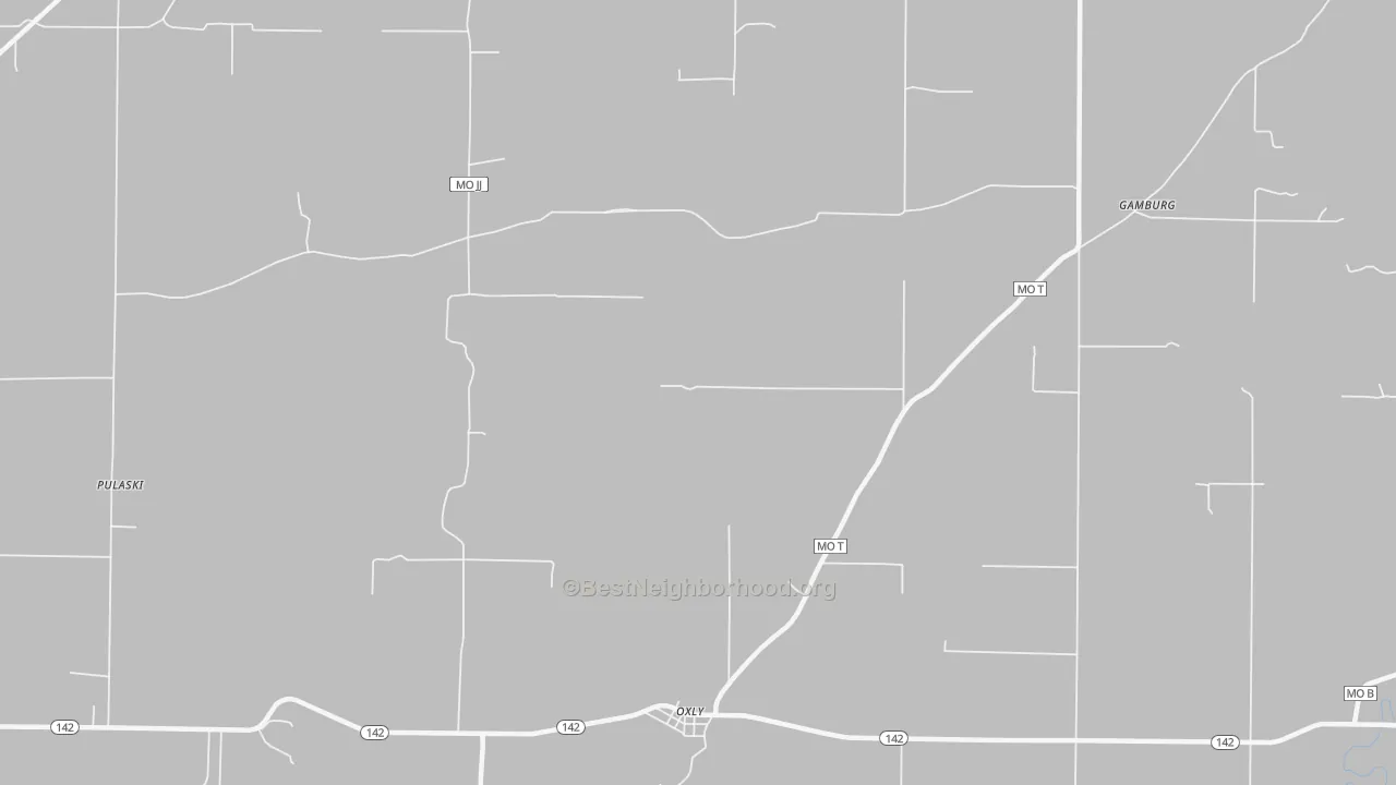 Bike Grade map of Oxly, MO