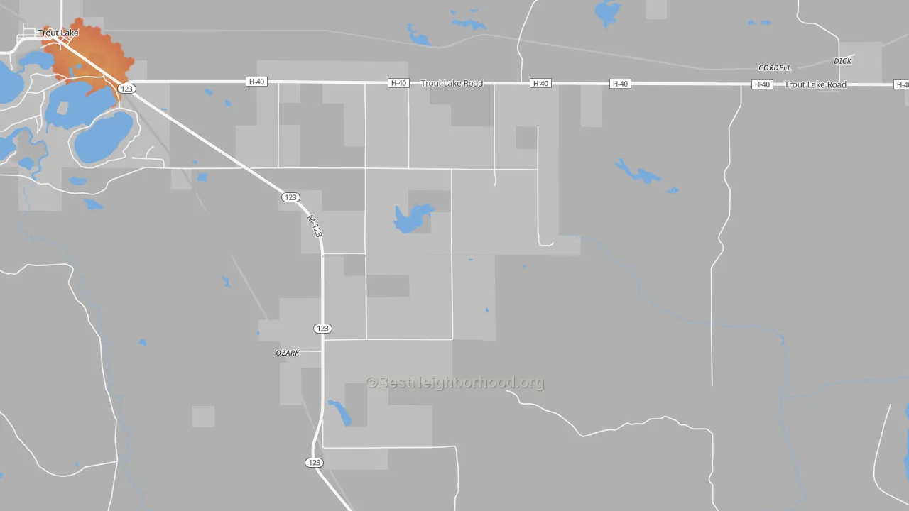 Bike Grade map of Ozark, MI