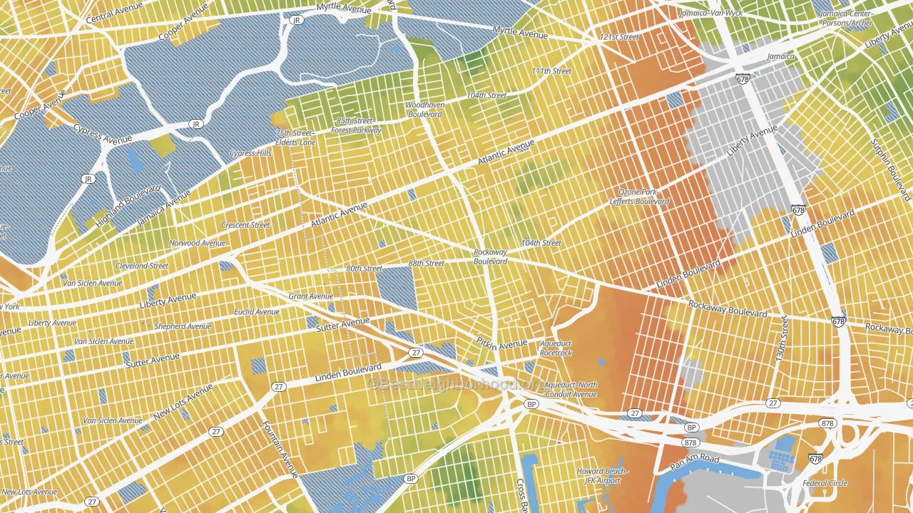 Bike Grade map of Ozone Park, Queens, NY