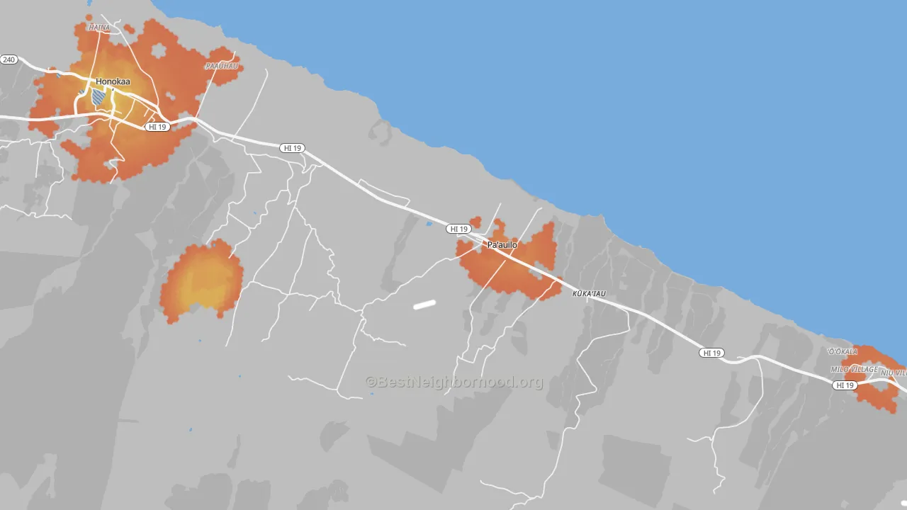 Bike Grade map of Paauilo, HI