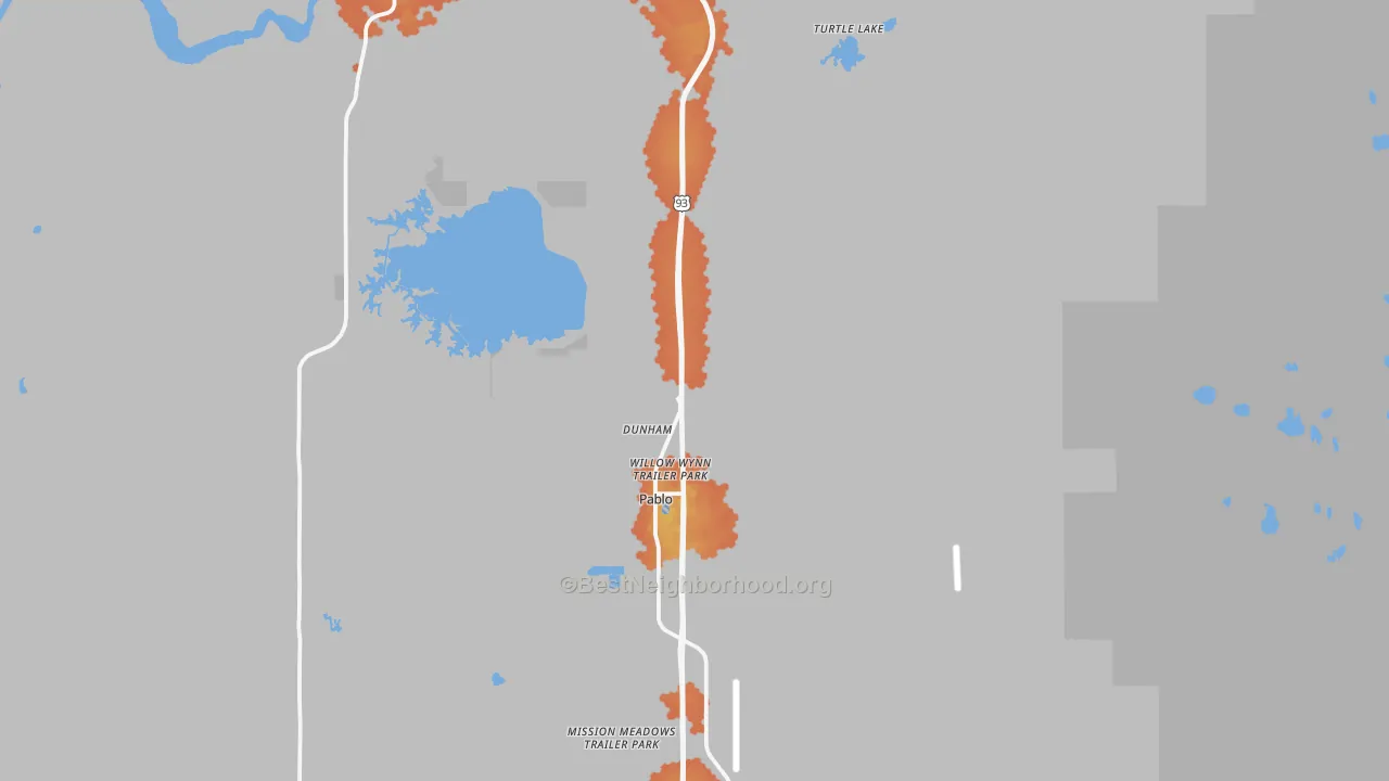 Bike Grade map of Pablo, MT