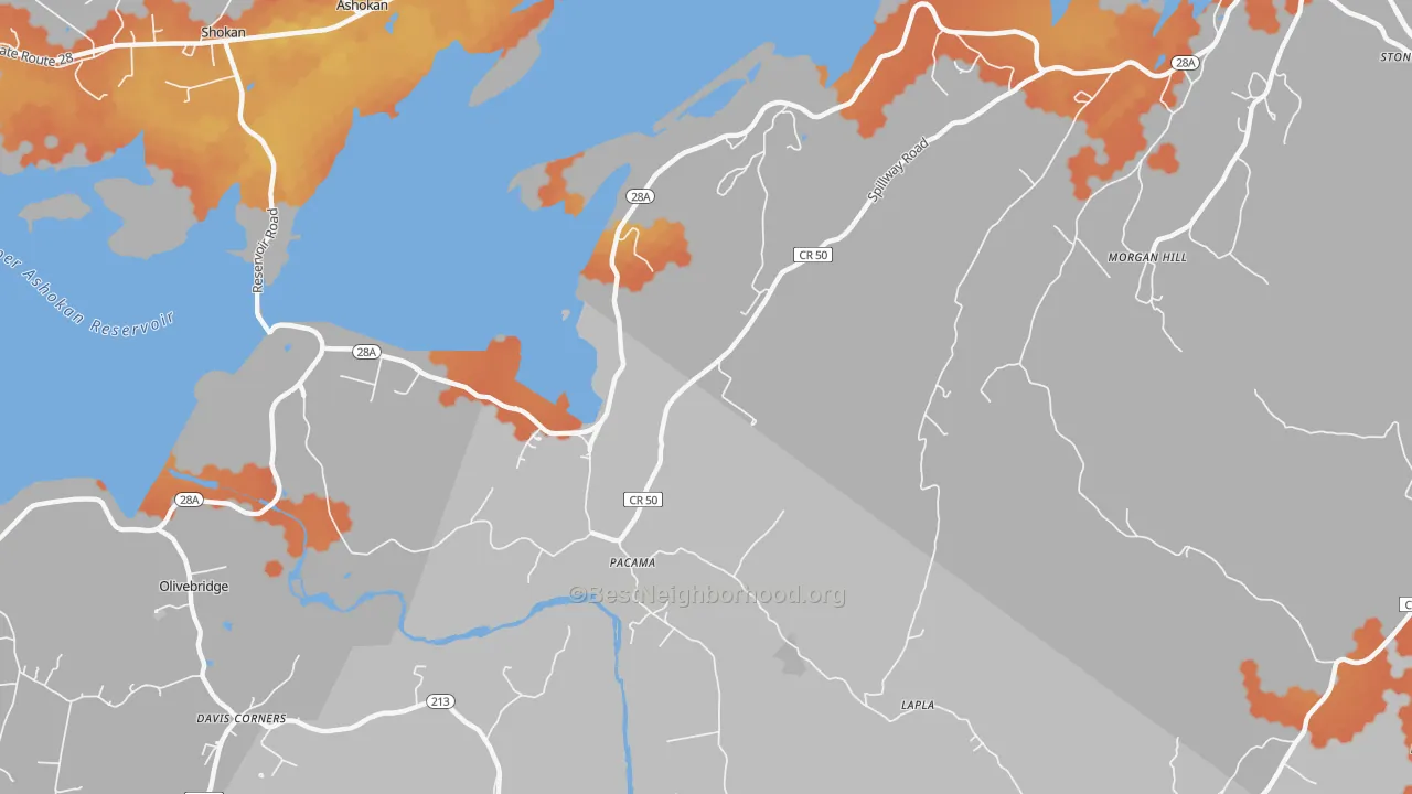 Bike Grade map of Pacama, NY