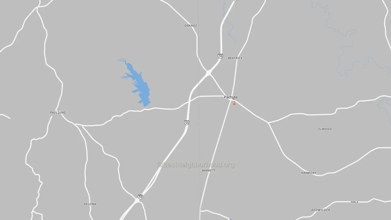 Bike Grade map of Pachuta, MS