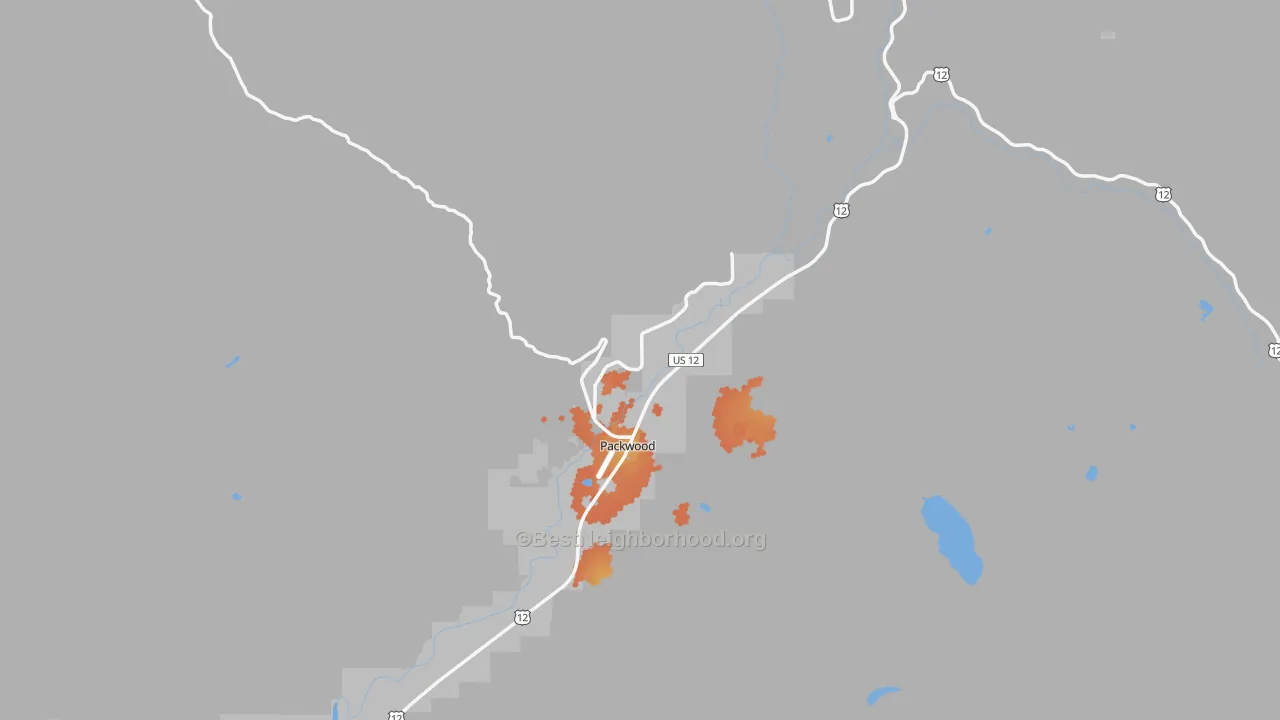 Bike Grade map of Packwood, WA