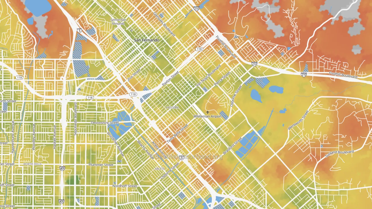 Bike Grade map of Pacoima, CA