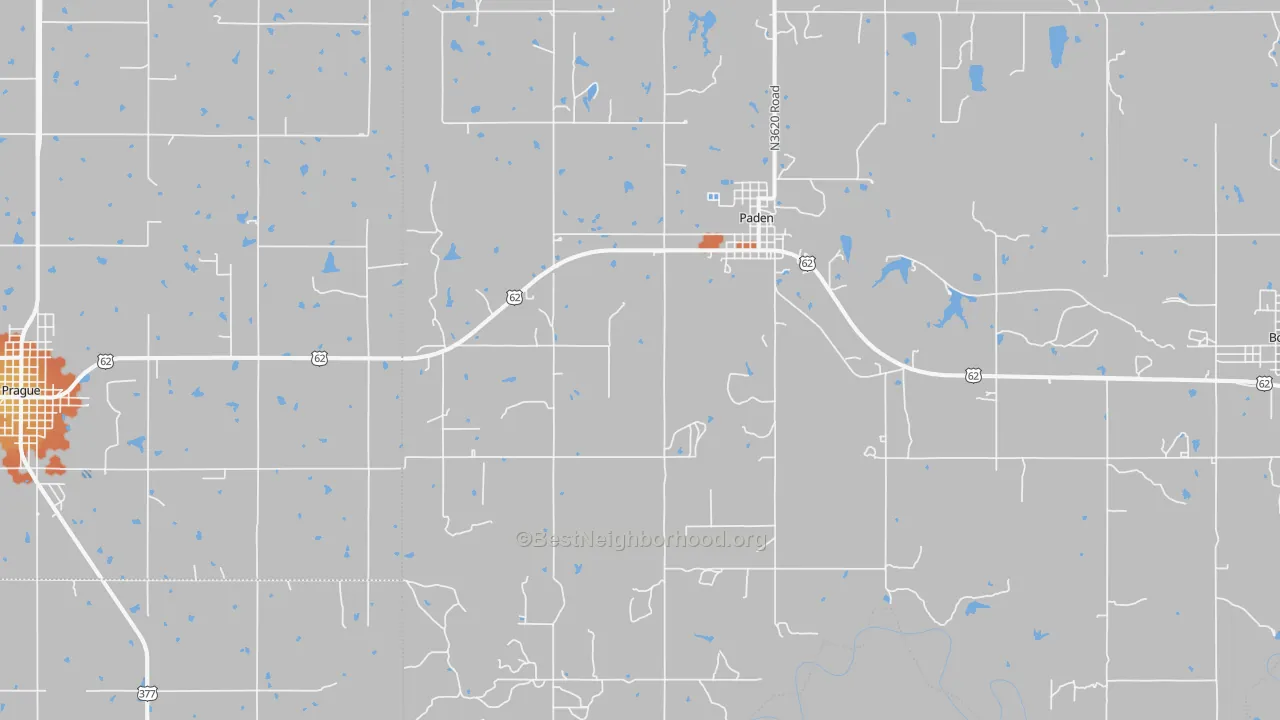 Bike Grade map of Paden, OK