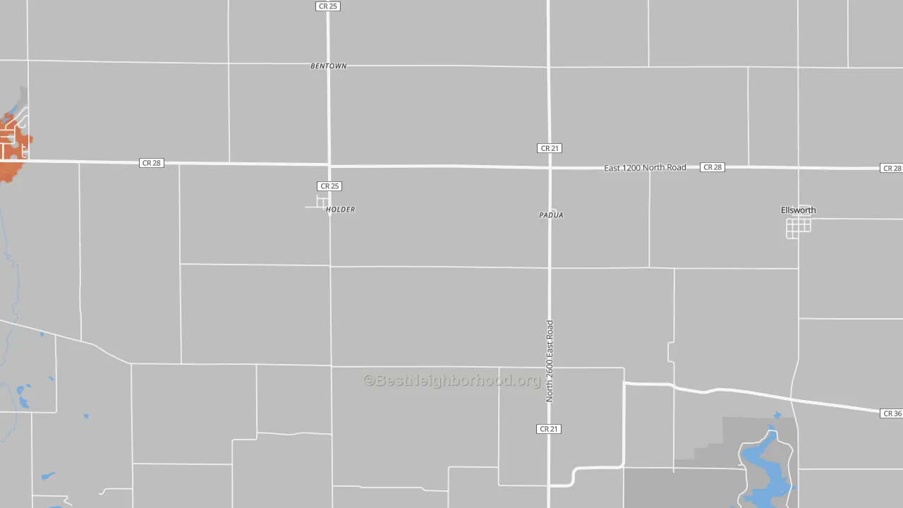 Bike Grade map of Padua, IL