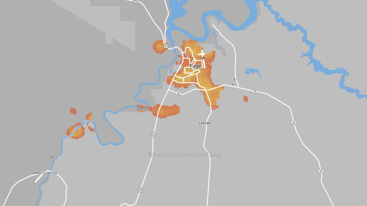 Bike Grade map of Page, AZ