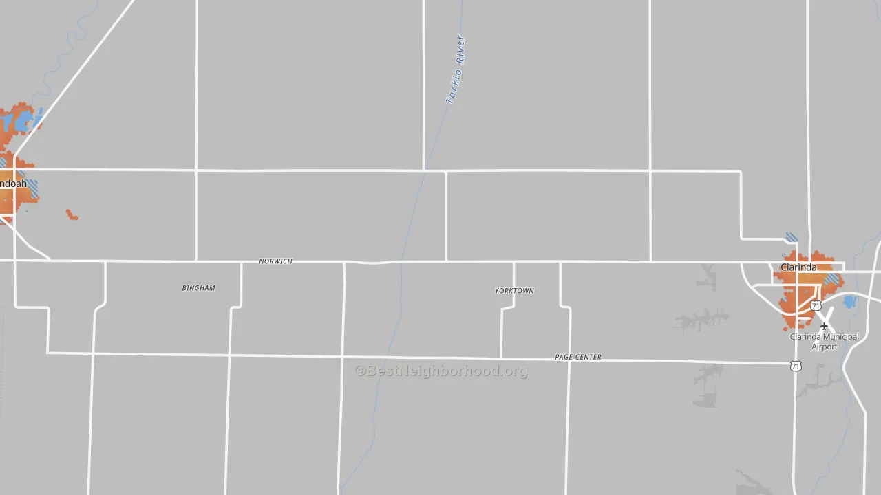 Bike Grade map of Page County, IA