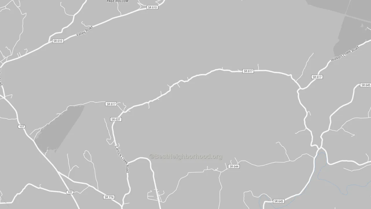 Bike Grade map of Page Hollow, VA