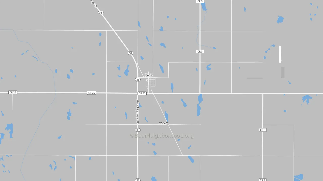 Bike Grade map of Page, ND