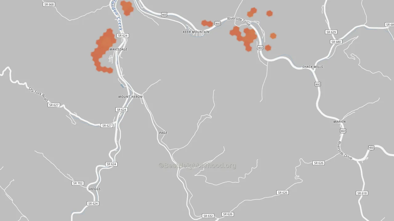 Bike Grade map of Page, VA
