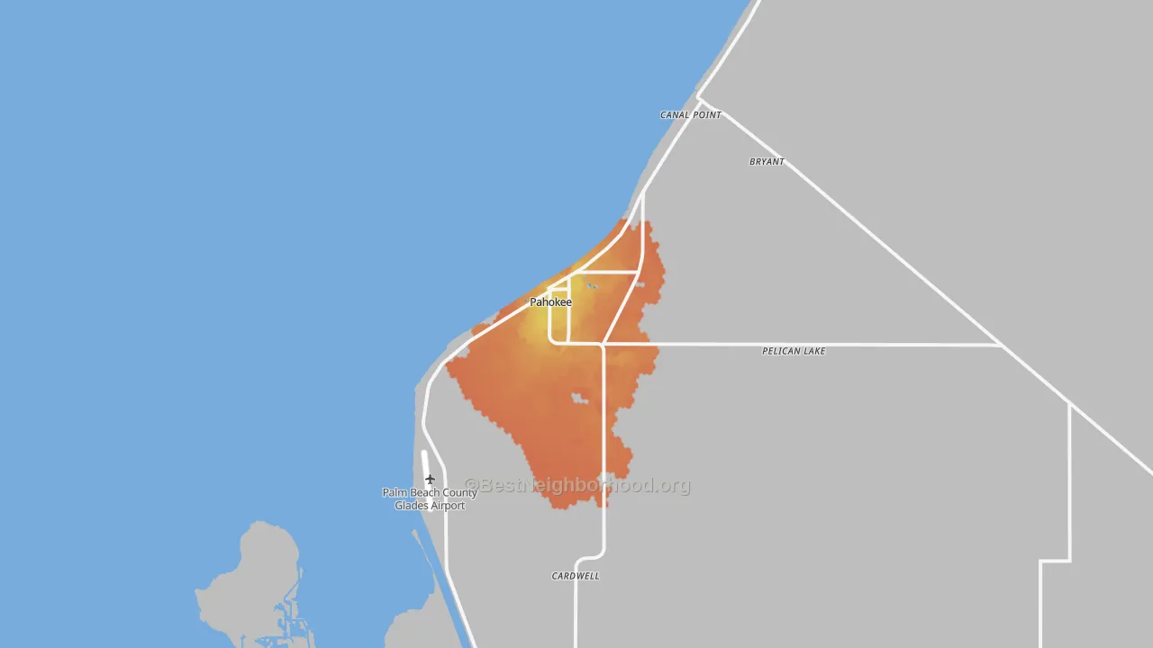 Bike Grade map of Pahokee, FL