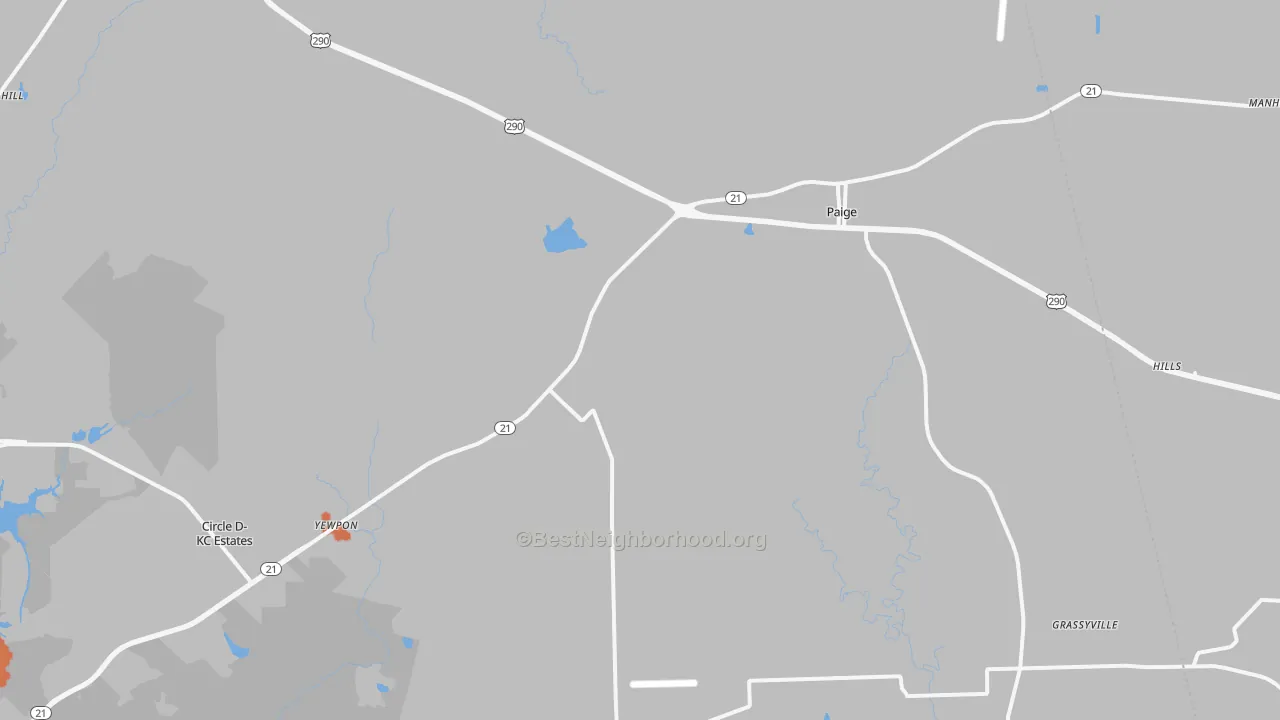 Bike Grade map of Paige, TX
