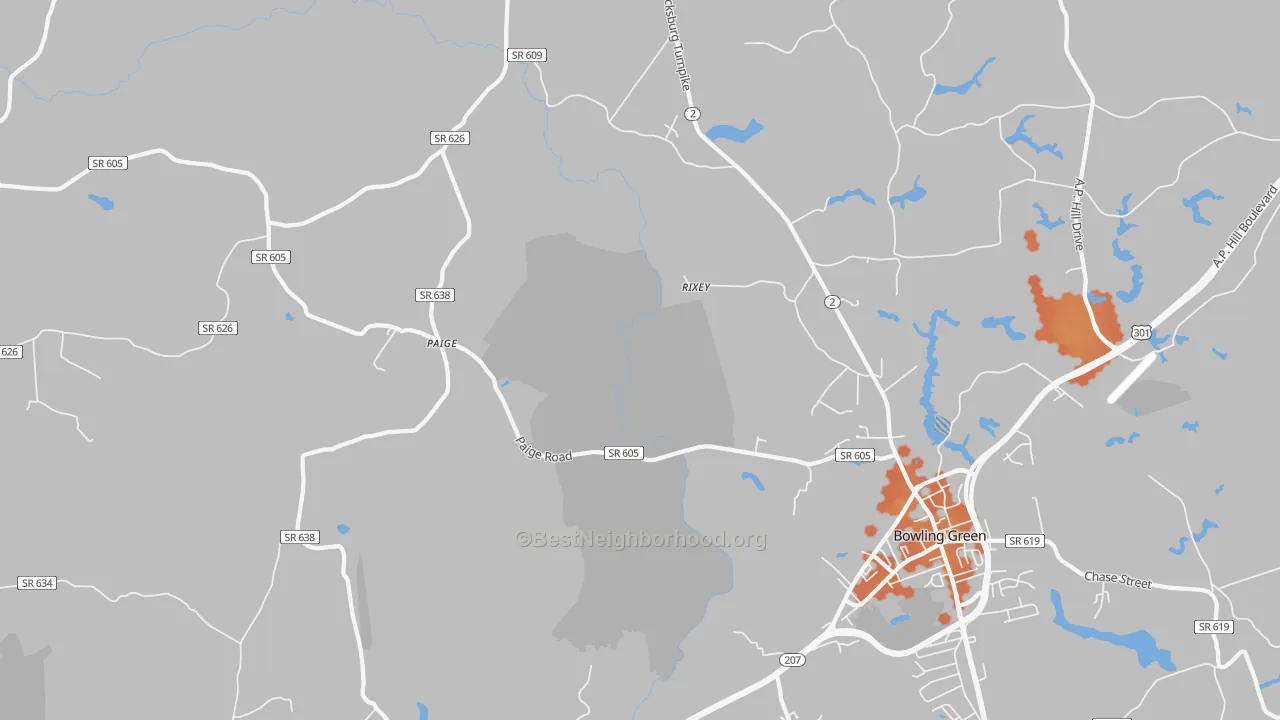 Bike Grade map of Paige, VA