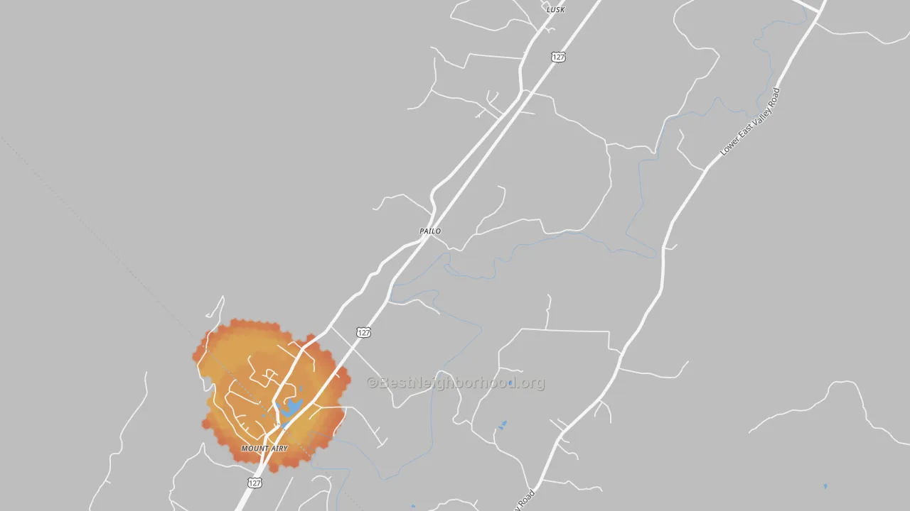 Bike Grade map of Pailo, TN