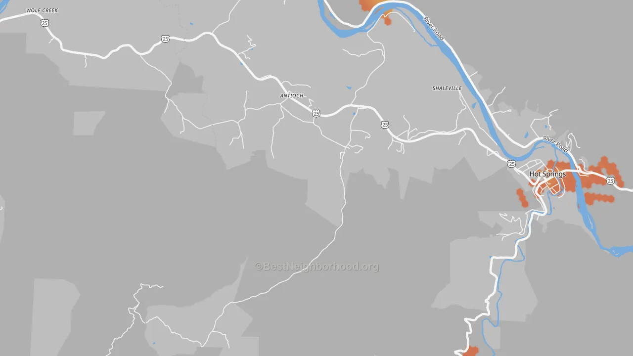 Bike Grade map of Paint Rock, NC