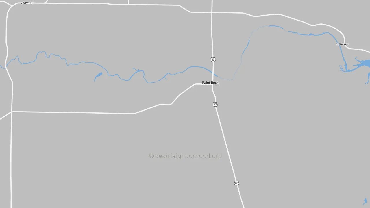 Bike Grade map of Paint Rock, TX